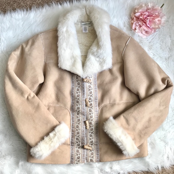 Coldwater Creek Suede and Faux Fur Jacket - Picture 2 of 10